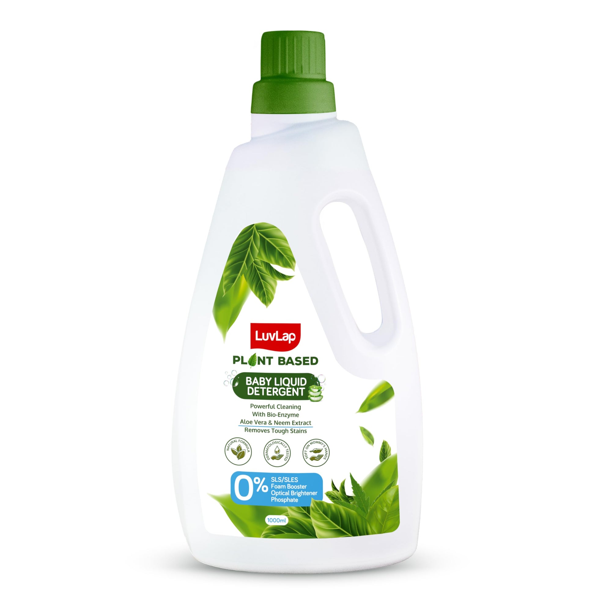 Luvlap Plant Based Baby Laundry Liquid Detergent, 1000Ml (Powered By Plant) With BioEnzymes, Aloe Vera & Neem, Dermatologically