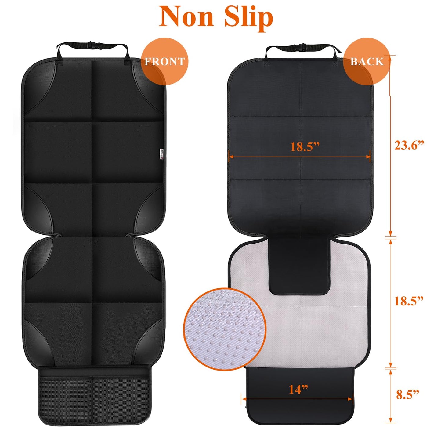 Meolsaek Car Seat Protector For Child Car Seat, 600D Fabric Waterproof Car Seat Cover With Non-Slip Backing, Seat Protector Unde