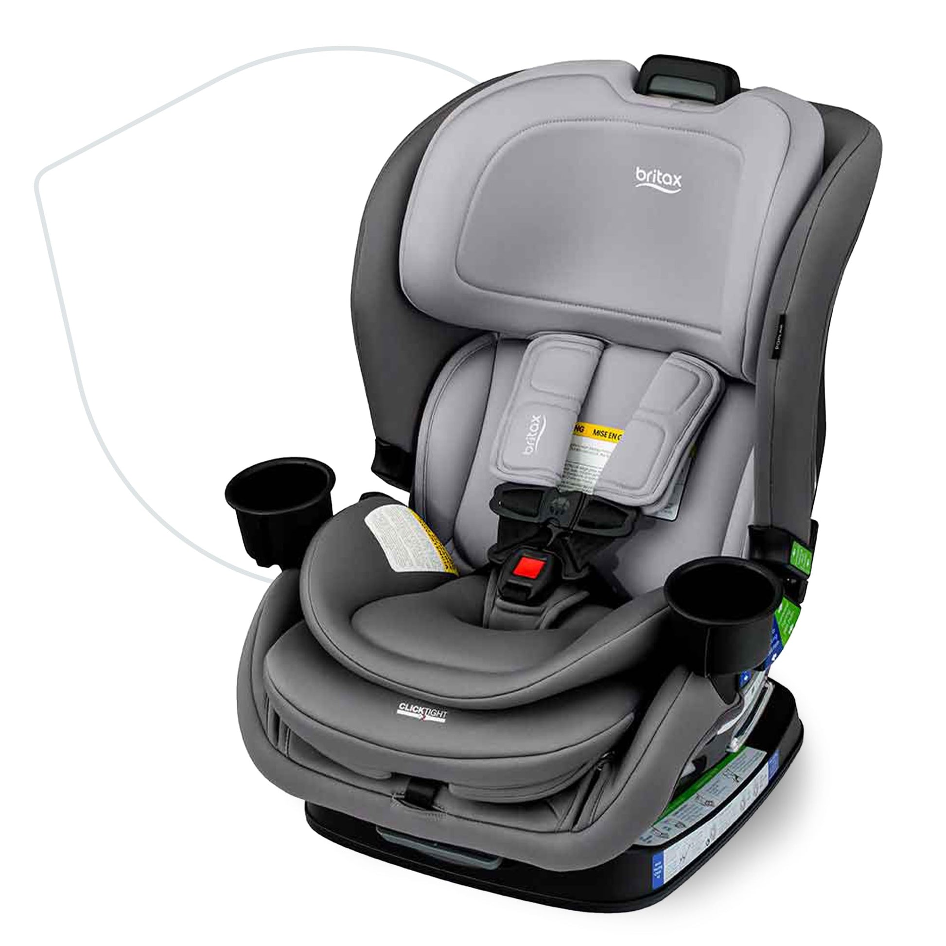 Britax Poplar Convertible Car Seat, 2-In-1 Car Seat With Slim 17-Inch Design, Clicktight Technology, Glacier Graphite