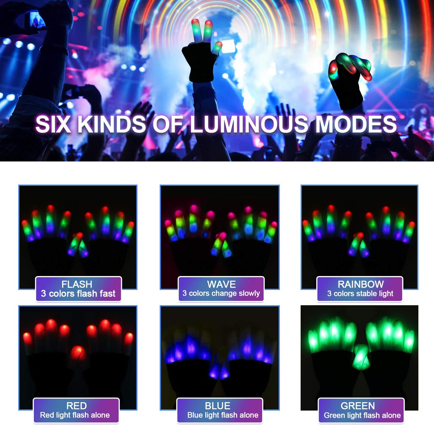 Viposoon Christmas Gifts For Kids, Led Gloves For Kids Gifts For 4 5 6 7 8 9 10 Year Old Girls, Fun Gifts For 5-14 Year Old Girl