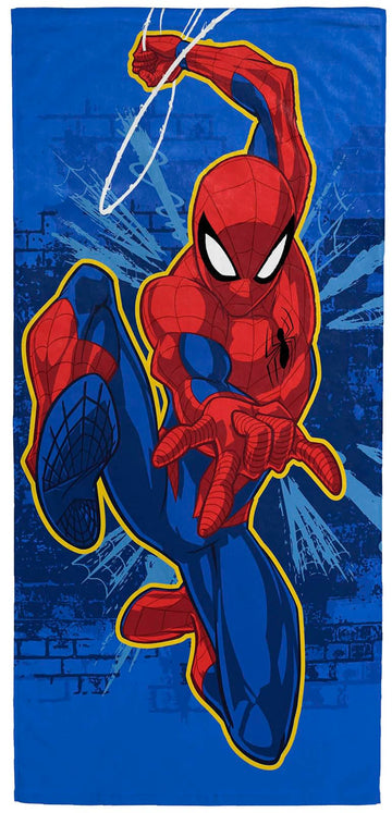 Jay Franco Marvel Spiderman Kids Bath Pool Beach Towel - Super Soft & Absorbent Avengers 100% Cotton Towel, Measures 28 X 58