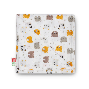 100% Organic Cotton Muslin Swaddle for Newborn Babies  Extra Soft  110110 cms (036 Mths) (Animal Print)