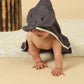 Creeva Cuddle Baby/Kids Hooded Bath Towel Charcoal Grey Elephant Design  100% Cotton, Super Absorbent Bath Wrap For Newborns & 