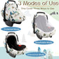 Baby Car Seat Cover, Adventure Mountains Carseat Canopy For Babies, Infant Carseat Cover, Summer Cozy Net Cover, Universal Fit,