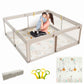 Mloong Baby Playpen with Mat, 59x59 Inches Extra Large Playpen for Babies and Toddlers, Indoor & Outdoor Activity Center, Safety