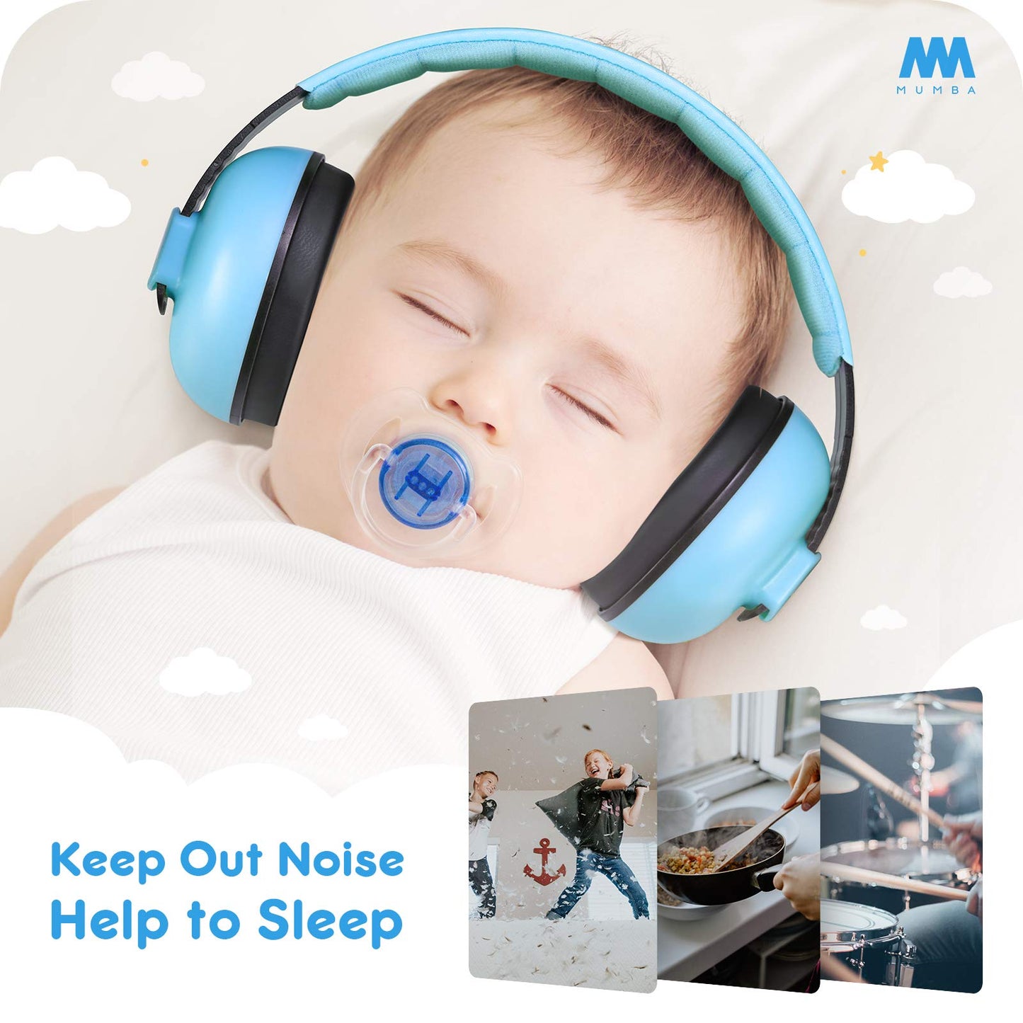 Mumba Baby Ear Protection Noise Cancelling Headphones For Babies And Toddlers Baby Earmuffs - Ages 3-24+ Months