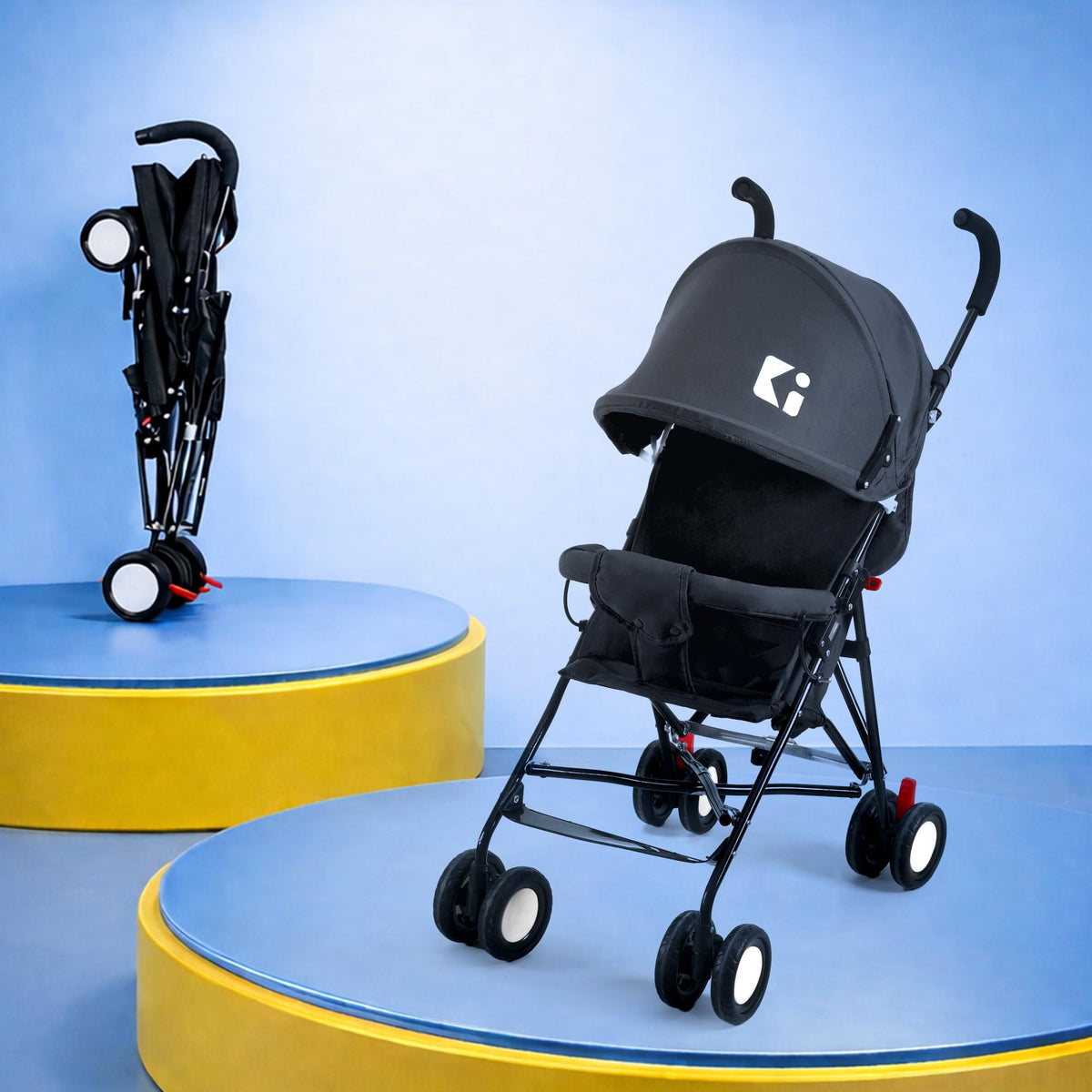 Kuber Industries Baby Stroller Handy Pram With Reversible Handle & Adjustable Canopy | Compact Foldable Pushchair For 1.5 To 2 Y