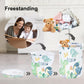 Clastyle 45L Cartoon Green Dinosaur Laundry Basket With Handle Round Bedroom Bathroon Toys Clothes Storage Basket For Nursery