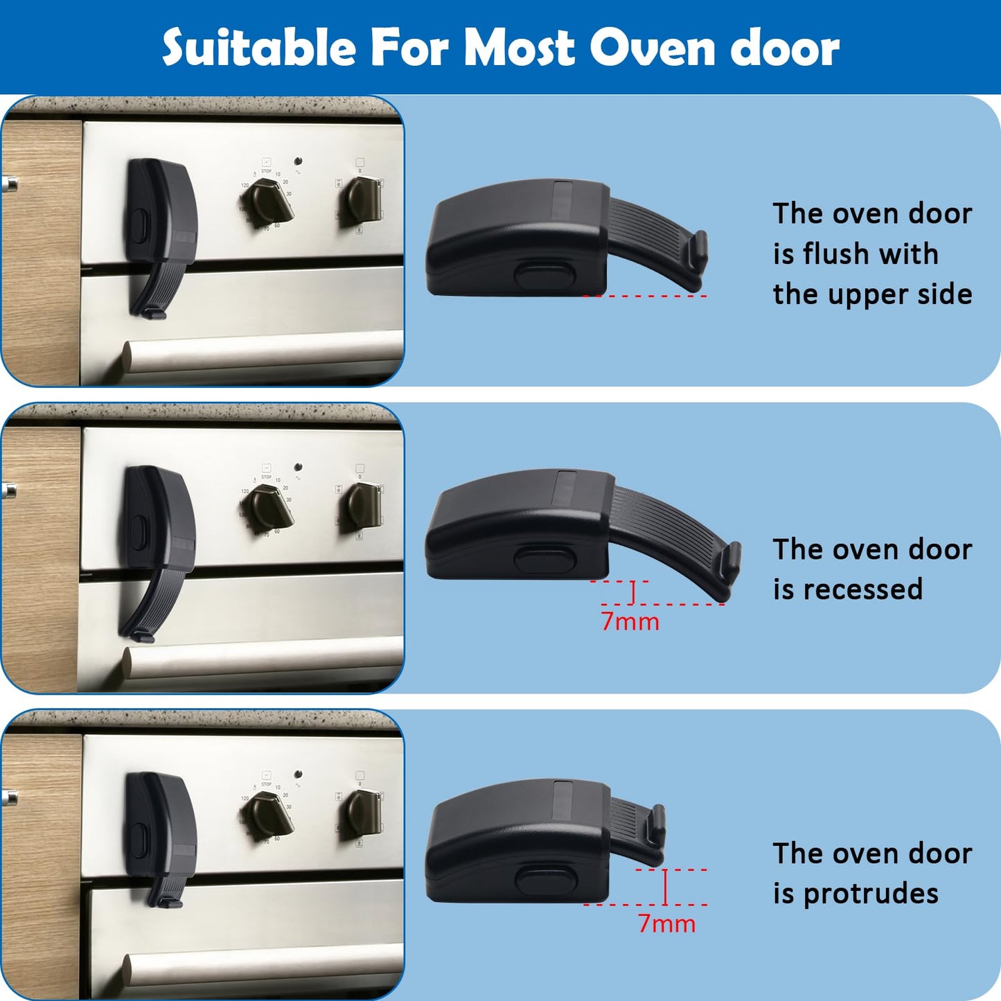 Childproof Oven Door Lock 2 Pack Updated Oven Front Lock Child Safety Oven Lock Baby Proofing