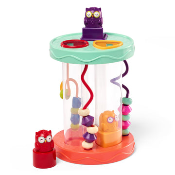 B. toys - Baby Shape Sorter - Sorting Toy with 3 Owls - Colorful Shapes, Bead Maze & Fun Sounds - Developmental & Educational Ga