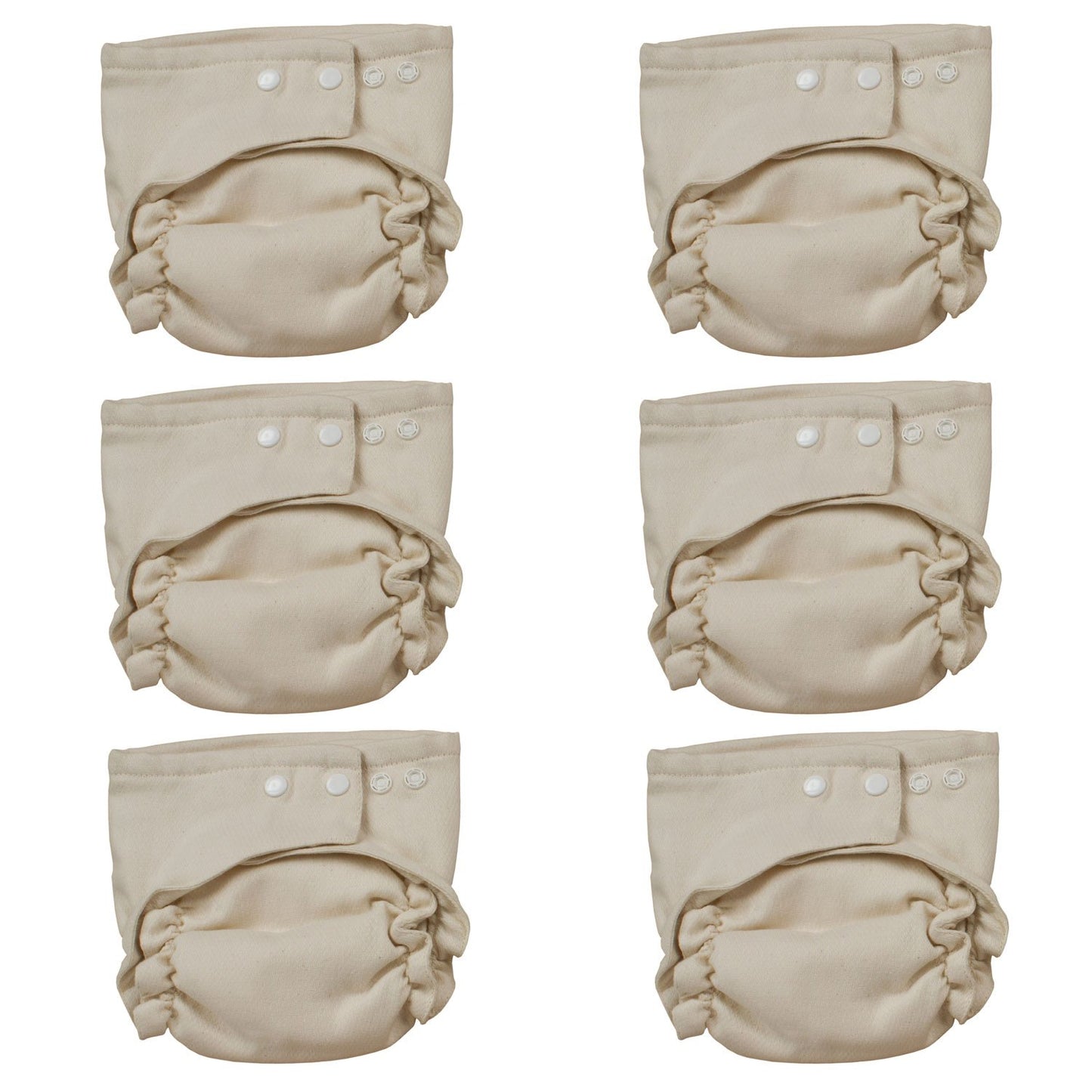 Osocozy Two Sized Fitted Cloth Diaper - 6 Count (Pack of 1) - Soft, Durable and Absorbent 100% Cotton Birdseye Weave Material. E