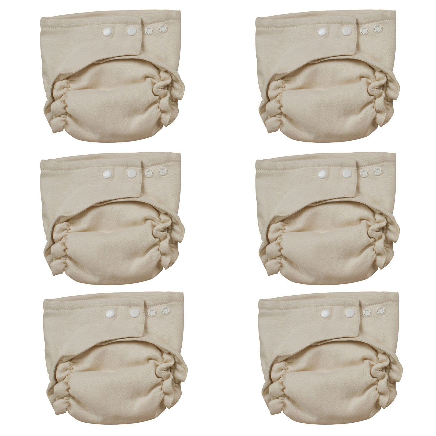 Osocozy Two Sized Fitted Cloth Diaper - 6 Count (Pack of 1) - Soft, Durable and Absorbent 100% Cotton Birdseye Weave Material. E