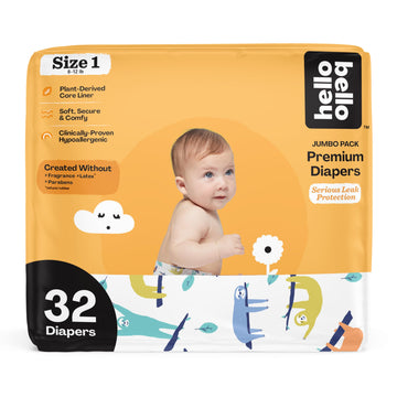 Hello Bello Premium Baby Diapers Size 1 I 32 Count Of Disposable, Extra-Absorbent, Hypoallergenic Baby Diapers With Snug And Com