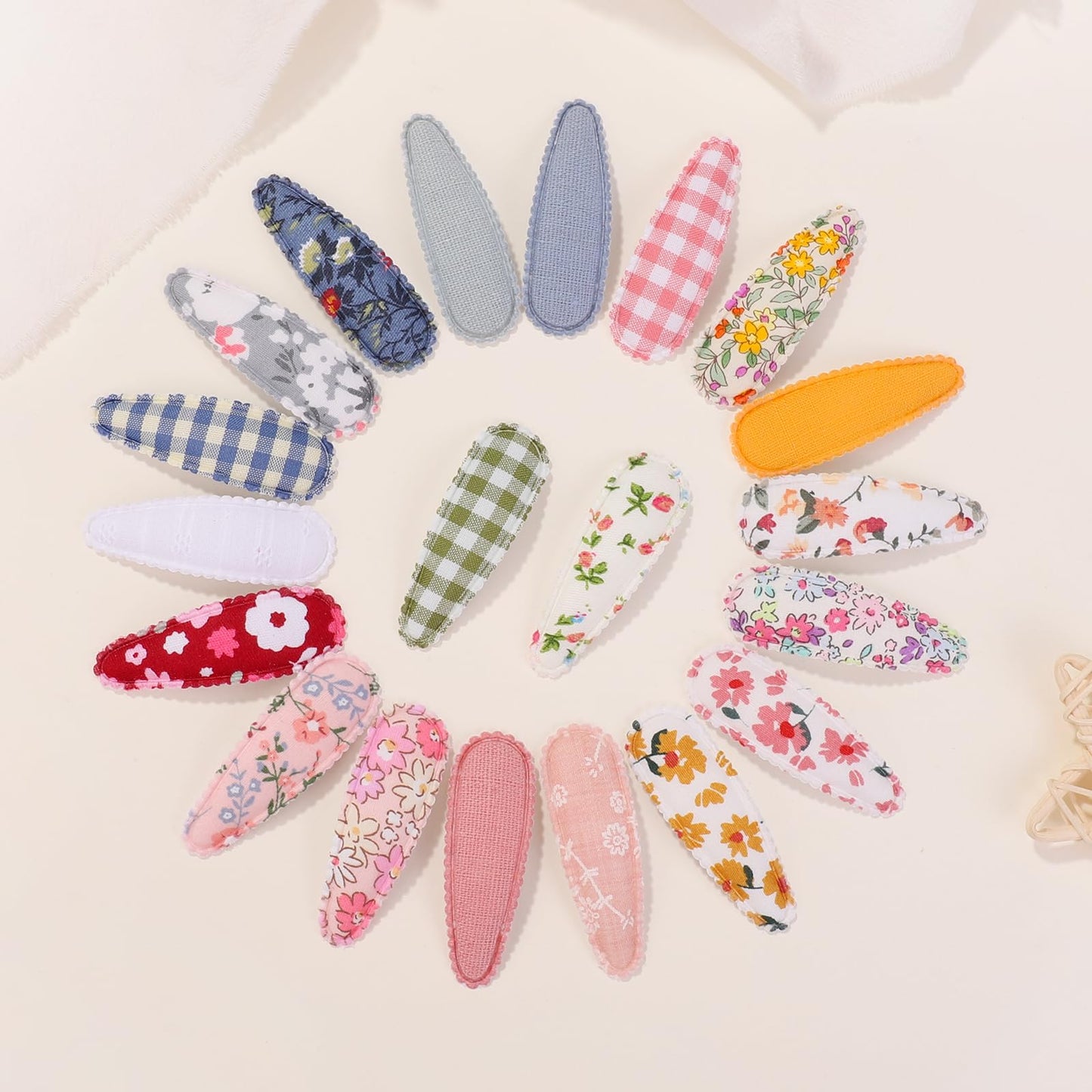 Choicbaby 40 Pcs Toddler Hair Clips Floral Print Girl Hair Clips For Girls Non Slip Wrapped Snap Hairpins For Kids Barrettes Hai