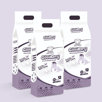 Hamzu Good Dry Baby Pant Diaper Extra Soft Xl Size 180 Piece (1216 Kg) Pack Of 3