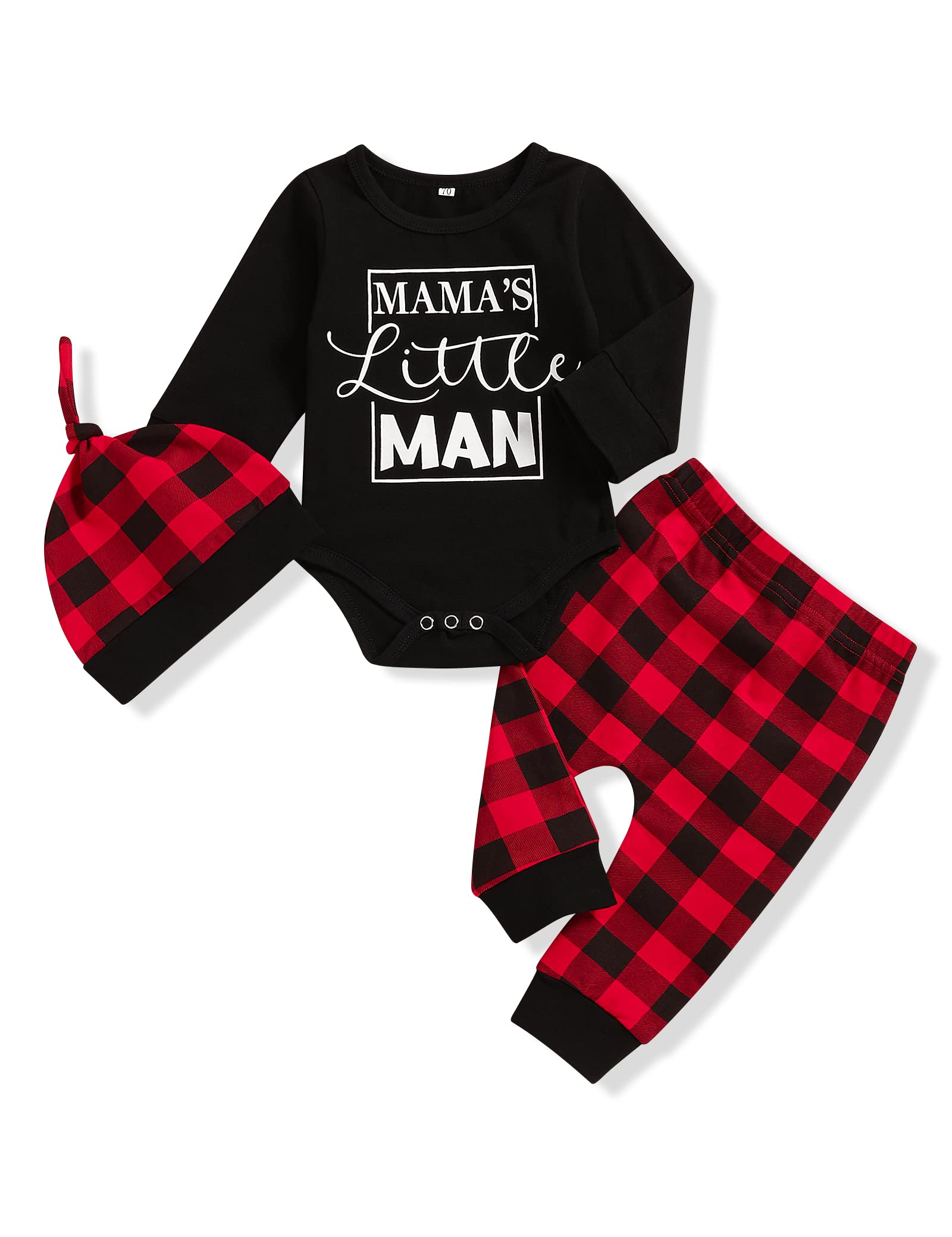 Tuemos Newborn Baby Boy Clothes Lettering Design Romper + Pants + Hat 3Pcs Outfi WBBAPB0BF585R2G
