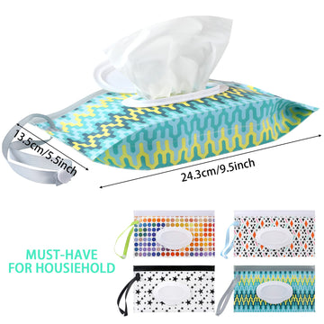 Febsnow 4 Pack Baby Wipe Dispenser, Portable Wet Wipe Holder Container, Reusable Wipes Dispenser Cases, Lightweight Travel Wet W