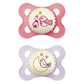 Mam Night Pacifiers (2 Pack, 1 Sterilizing Pacifier Case), Mam Pacifiers 0-6 Months, Best Pacifier For Breastfed Babies, Glow In