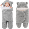 Tomorrow Baby Swaddle Blanket Bear Plush Receiving Blankets Soft Swaddles 03 Months for Infants Girls and Boys 2.0 TOG (Silver)