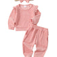 Mioglrie Newborn Baby Girl Clothes Top Pants Outfits Set Baby Girl Outfit Ruffle Baby Clothes For Girls Baby Pink Baby Girl Clot