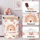 Clastyle 63L Boho Rainbow Laundry Basket For Girl Heart Butterfly Pink Kids Dirty Clothes Nursery Hamper Large Clothes Toys Stor