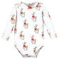 Hudson Baby Unisex Baby Cotton Long-Sleeve Bodysuits, Fancy Rudolph, 9-12 Months