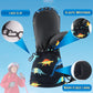 Bavst Winter Kids Waterproof Gloves For Boys Girls Snow Ski Toddler Baby Mittens Outdoor For Infant Teens 1-5T (N-Black Dinosaur