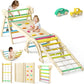 Twinkoo 8 In 1 Pikler Triangle Set, Foldable Toddler Baby Climbing Toys, Solid Wooden Montessori Climbing Set, Baby Climber Indo