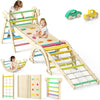 Twinkoo 8 In 1 Pikler Triangle Set, Foldable Toddler Baby Climbing Toys, Solid Wooden Montessori Climbing Set, Baby Climber Indo