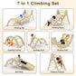 Doerpuz Pikler Triangle Set 7 In 1,Foldable Baby Climbing Toys Wooden,Toddler Climbing Toys Indoor,Climbing Toys For Toddlers 1-