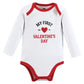 Hudson Baby Unisex Baby Cotton Long-Sleeve Bodysuits, Valentine Heartbreaker, 0-3 Months
