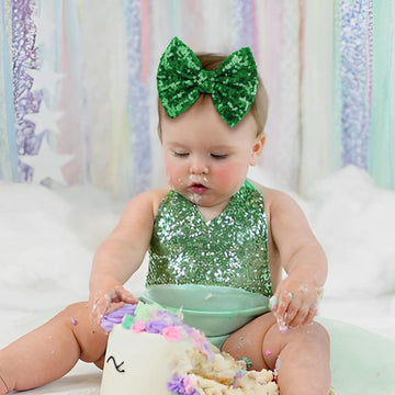 Lanmerry Hair Clip - 5 Inches St.Patrick'S Day Sequins Large Bow With Alligator Clip - Green - Hair Accessories For Women Teens