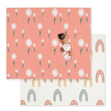 Jumpoff Jo Baby Play Mat - Large Folding Foam Play Mat For Infants, Babies, Toddlers, Waterproof, Double-Sided (70' X 59') - F