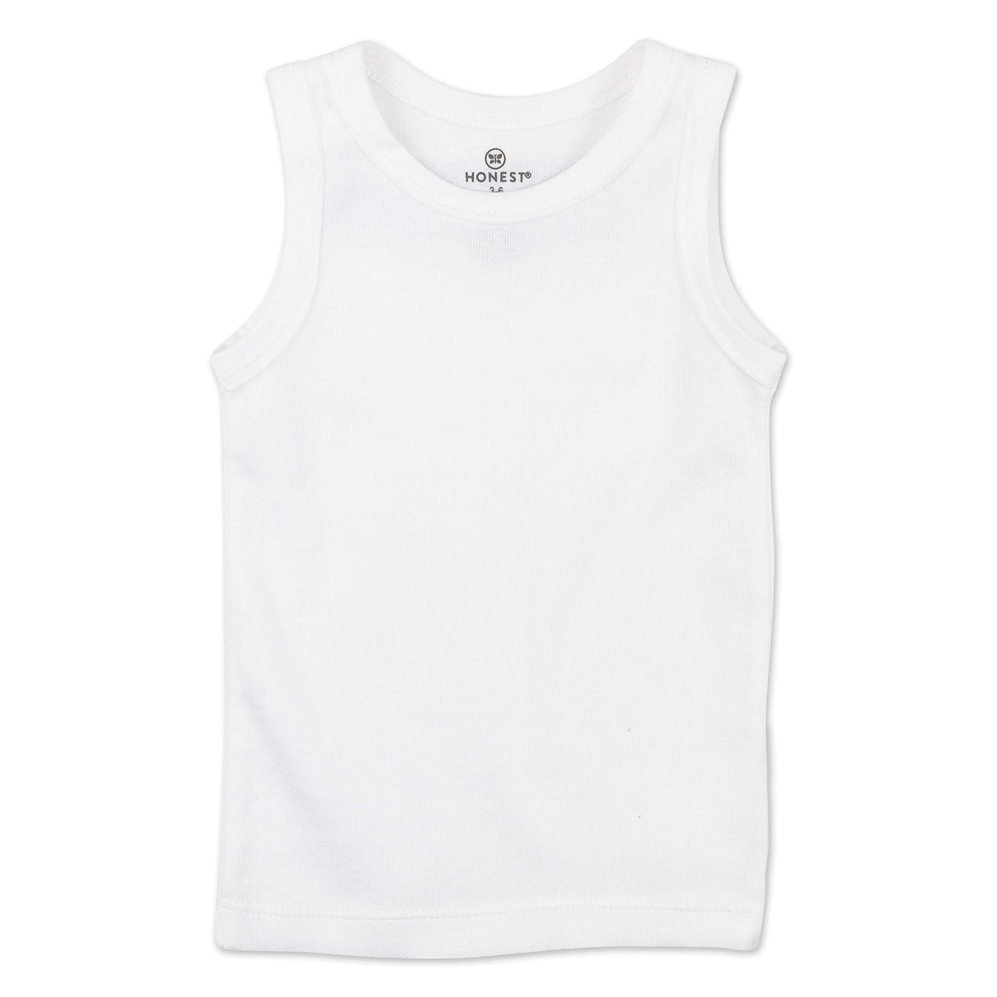Honestbaby Multipack Sleeveless Muscle T-Shirts 100% Organic Cotton For Infant Baby And Toddler Boys, Girls, 10-Pack Bright Whit