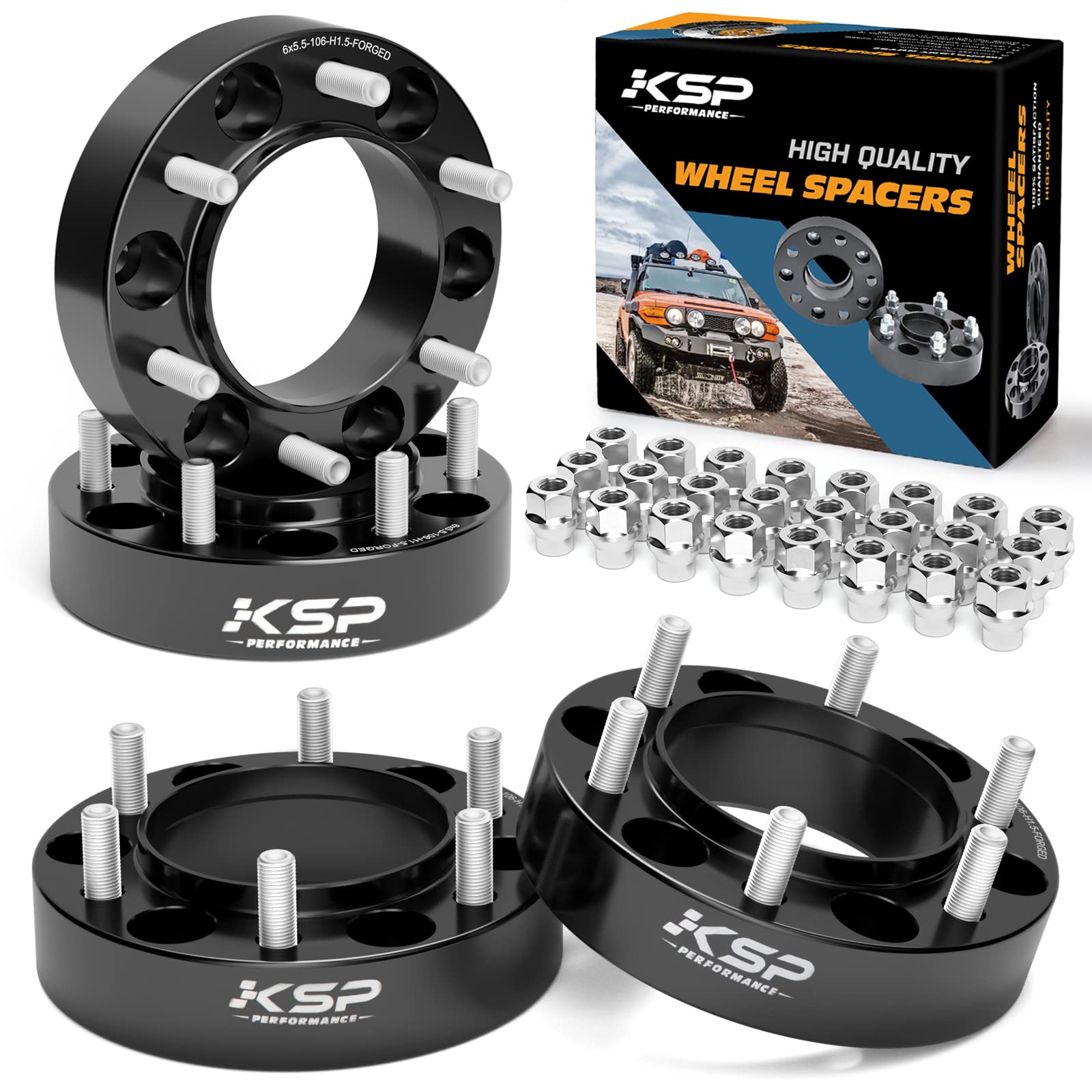 Ksp 6X55 Wheel Spacers Fit For Tacoma 4Runner, 15 Inches Forged Hub Centric Adap