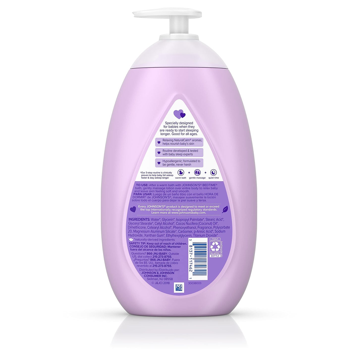 Johnson'S Calming Bedtime Baby Lotion, Hypoallergenic And Paraben Free, Twin-Pack, 2 X 27.1 Fl. Oz