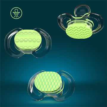 Smilo Baby Pacifier With Orthodontic Design For Healthy Dental Development - Stage 3 For Babies 9+ Months - Pack Of 3X 100% Sili
