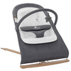 Baby Bouncer with Elegant Wood Accents, Bouncer Seat for Infants, Portable Infant Bouncer with Inner Mattress & Travel Bag