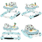 Dream On Me 2-In-1 Aloha Fun Baby Walker In Blue, Easily Convertible Baby Walker, Adjustable Three Position Height Settings, Eas