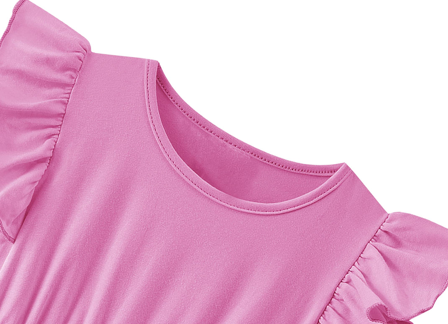 Twkioue Girls Dresses Tutu Tulle Butterfly Sleeves Casual Kid Cute Party Dress 817 Rose Red 110