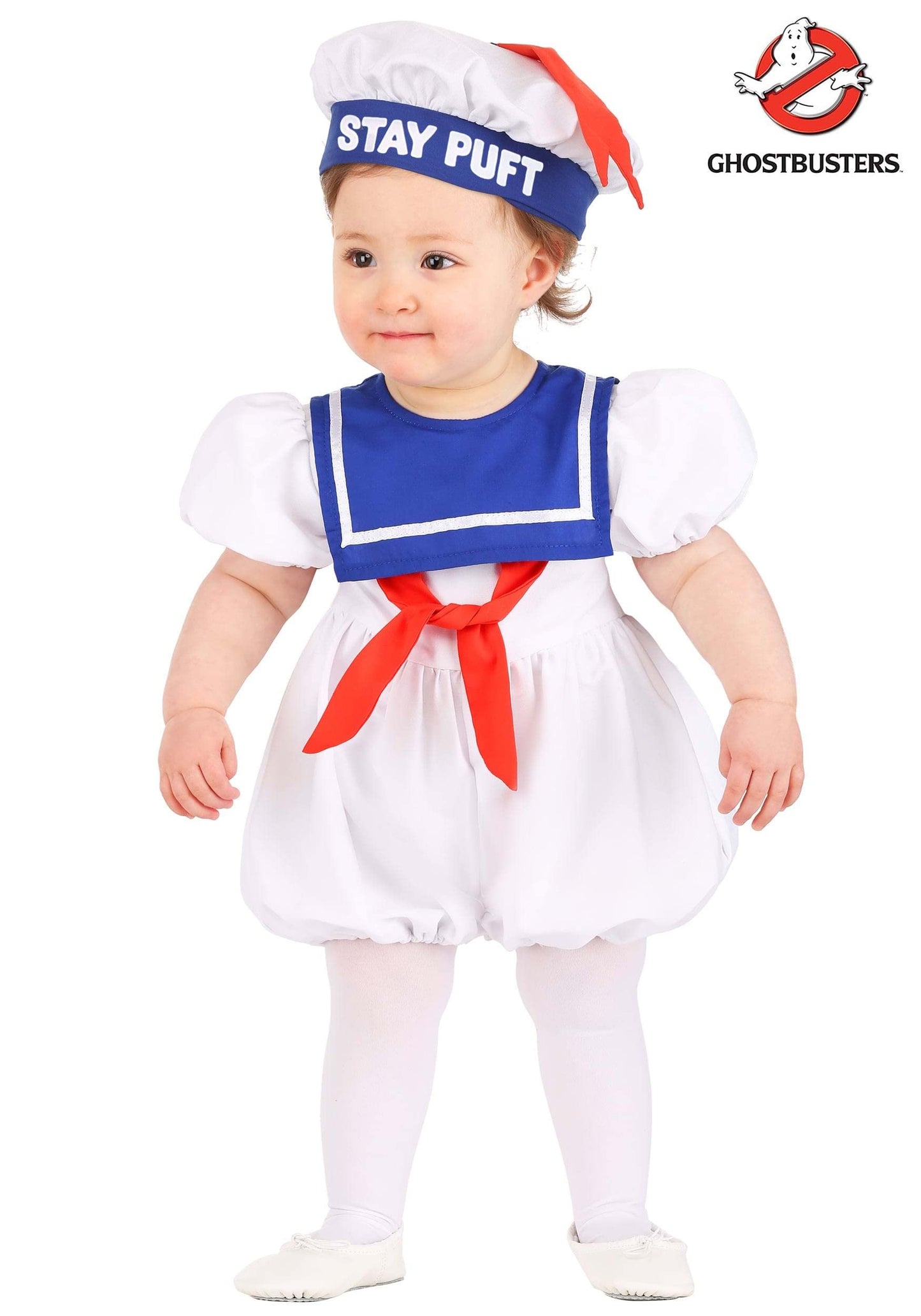 Fun Costumes Ghostbusters Infant Stay Puft Marshmallow Man Bubble Costume Unisex, Cute 80'S Movie Halloween Outfit 12/18 Months