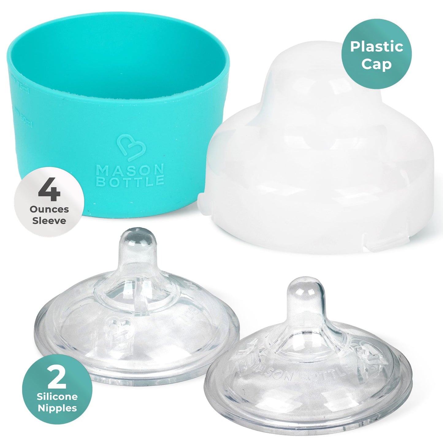 4 Oz. Mason Bottle Diy Kit: Bpa-Free Glass Baby Bottles You Can Diy Using Mason Jars From Home, Made In The Usa.