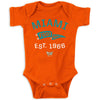 Retro Pennant Baby Apparel For Miami Football Fans (Nb-7T) (Orange Onesie, Newborn)