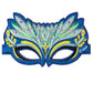 Fanciful Fabric Peacock Mask, 7''L Green