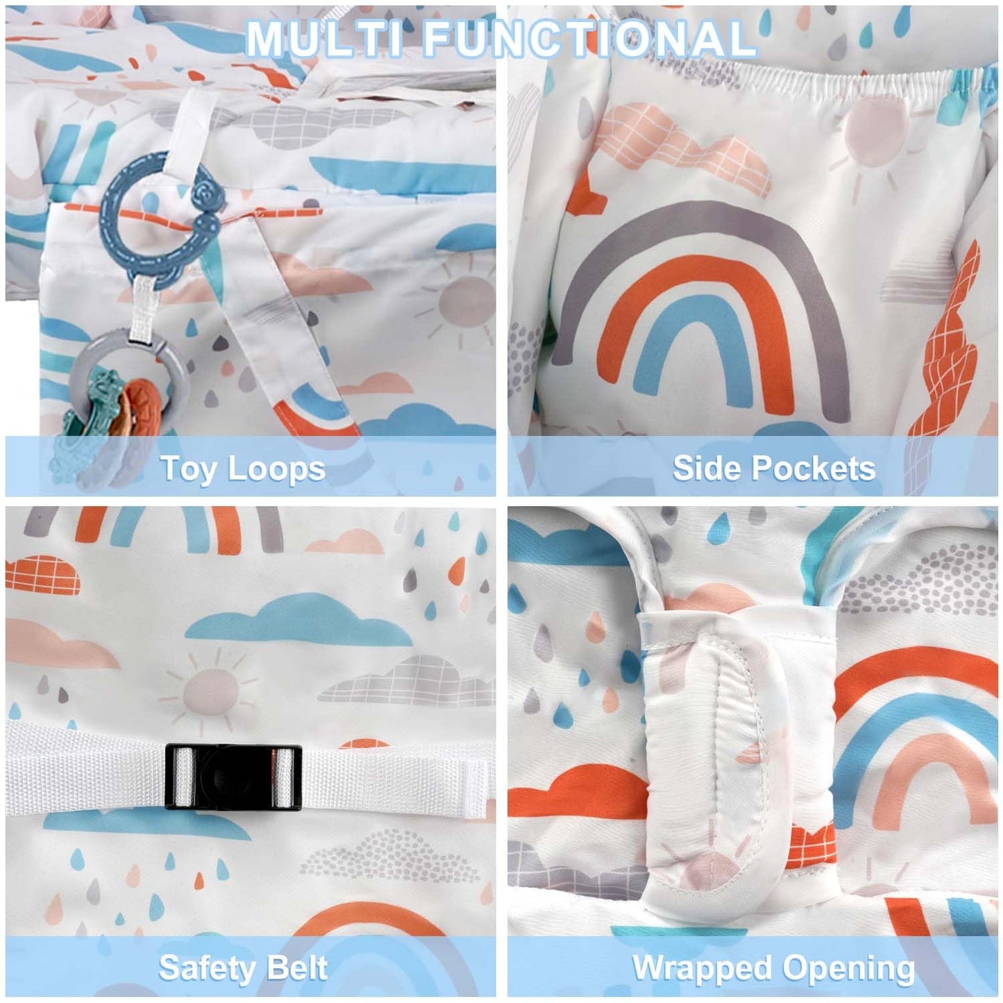 Polovillae Shopping Cart Cover For Baby 2-In-1 High Chair Cover With Safety Harness Multifunctional Dinosaur Pattern Cart Covers