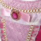 Exyesok Little Girls Princess Aurora Costume Halloween Party Birthday Dress Up Cosplay Outfit, Pink, 4-5T