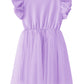 Twkioue Girls Dresses Tutu Tulle Butterfly Sleeves Casual Kid Cute Party Dress 817 Purple 110