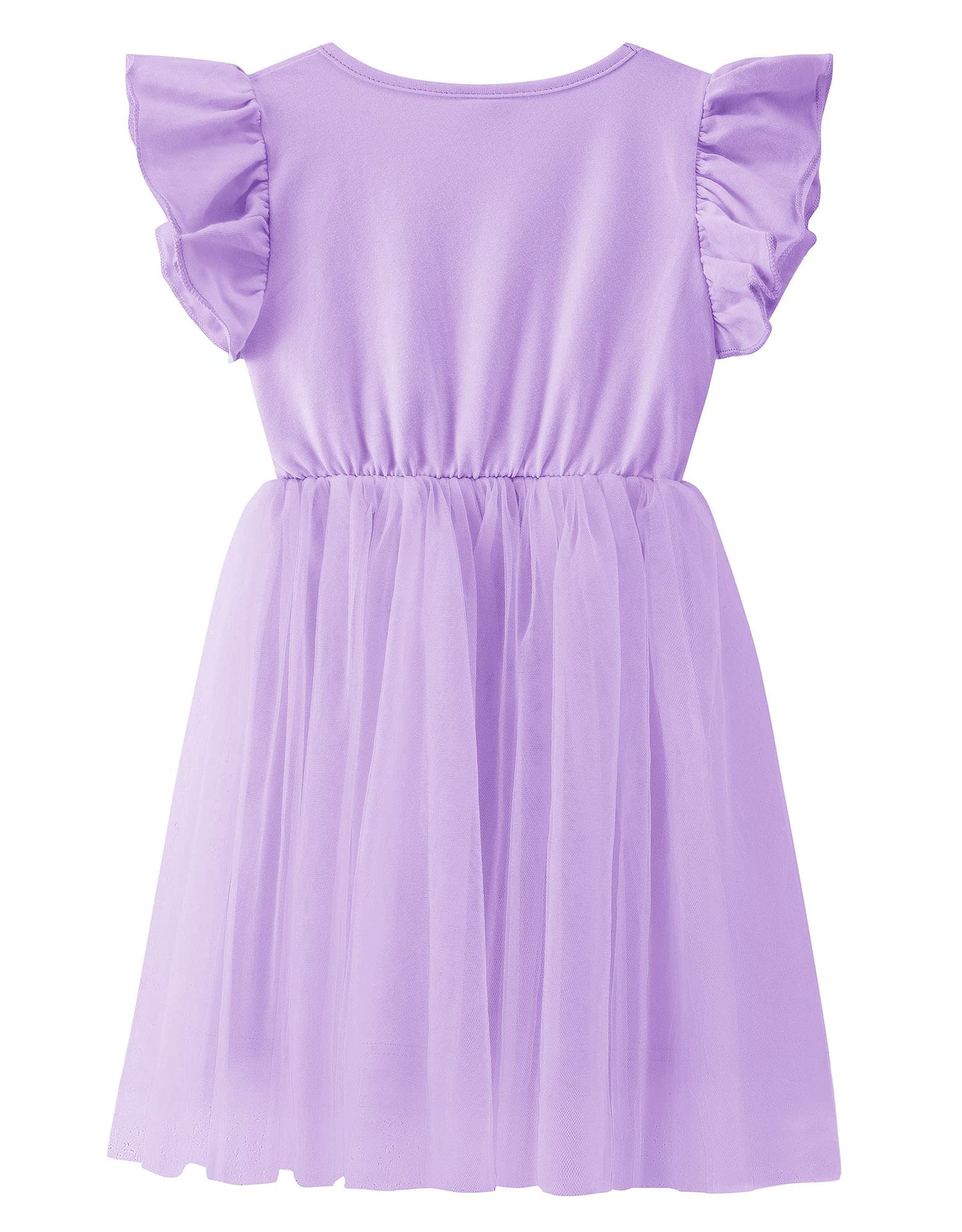 Twkioue Girls Dresses Tutu Tulle Butterfly Sleeves Casual Kid Cute Party Dress 817 Purple 90