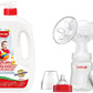 Luvlap Manual Breast Pump, 3 Level Suction Adjustment, Soft & Gentle, Bpa Free&Luvlap Liquid Cleanser, AntiBacterial, Food Grad