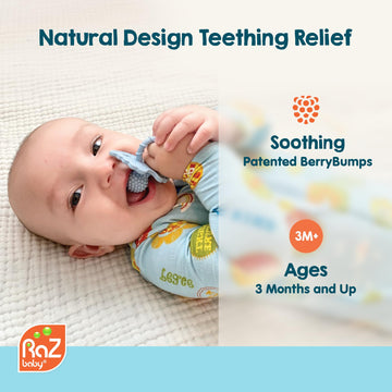 RaZbaby 2-Pack Silicone Berrybumps Baby Teething Toys - BPA Free, Hands Free Design, Teething Relief